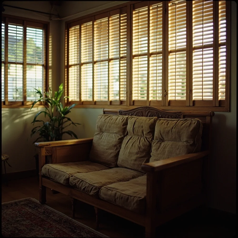 Sofa my kayu oak gaya Amerika di teres Pulau Pinang