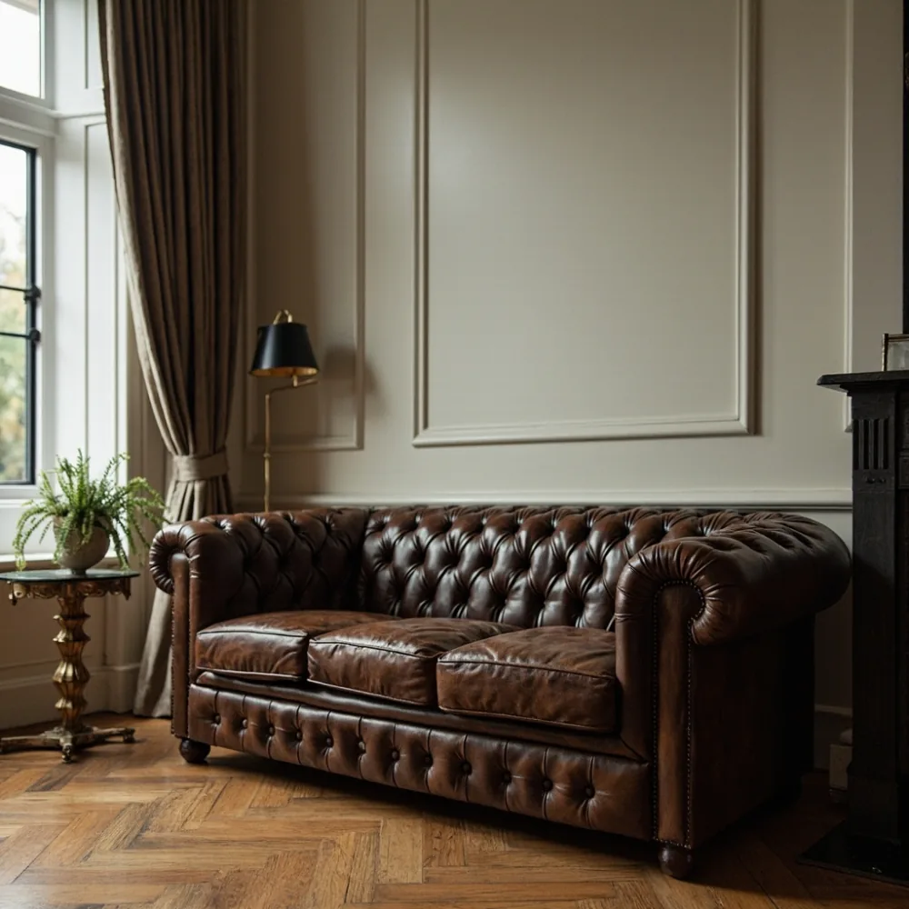Sofa Chesterfield Amerika mewah di teres Mount Austin JB