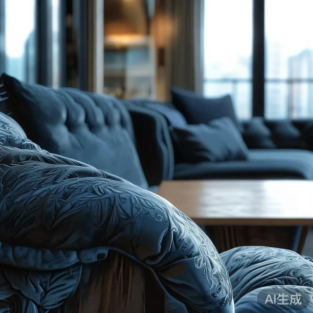 Gambar sofa mewah gaya Perancis di kondominium KL