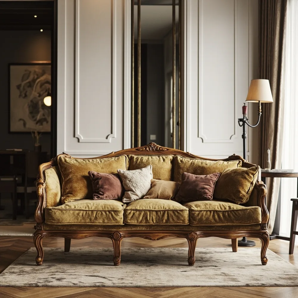 sofa gaya Perancis mewah di kondominium KL