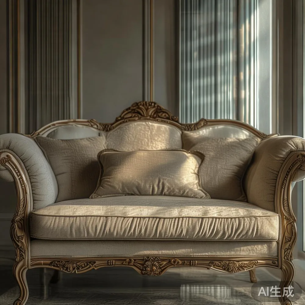 Sofa mewah gaya Perancis di kondominium KL