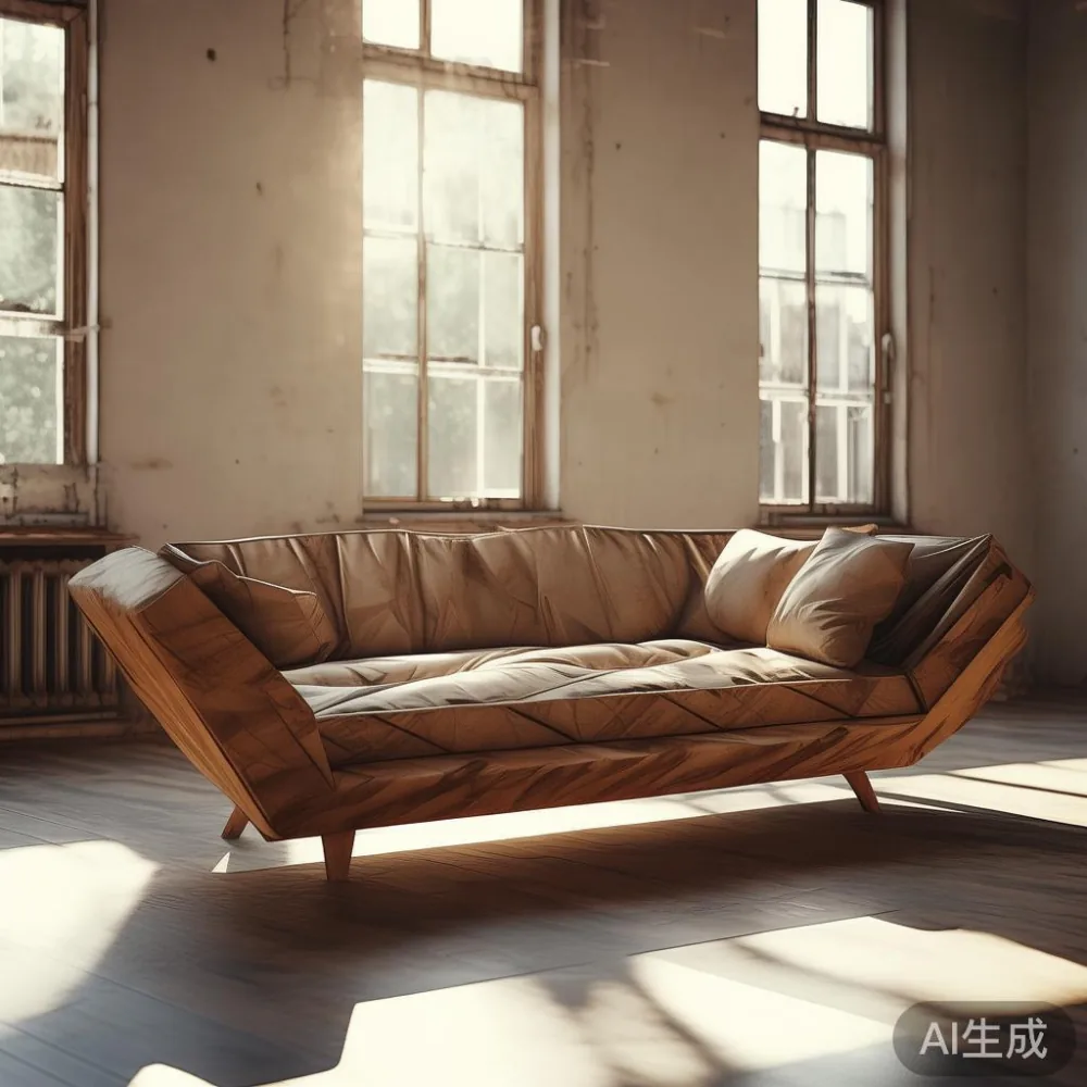 Sofa kayu pepejal mewah gaya postmoden di ruang tamu