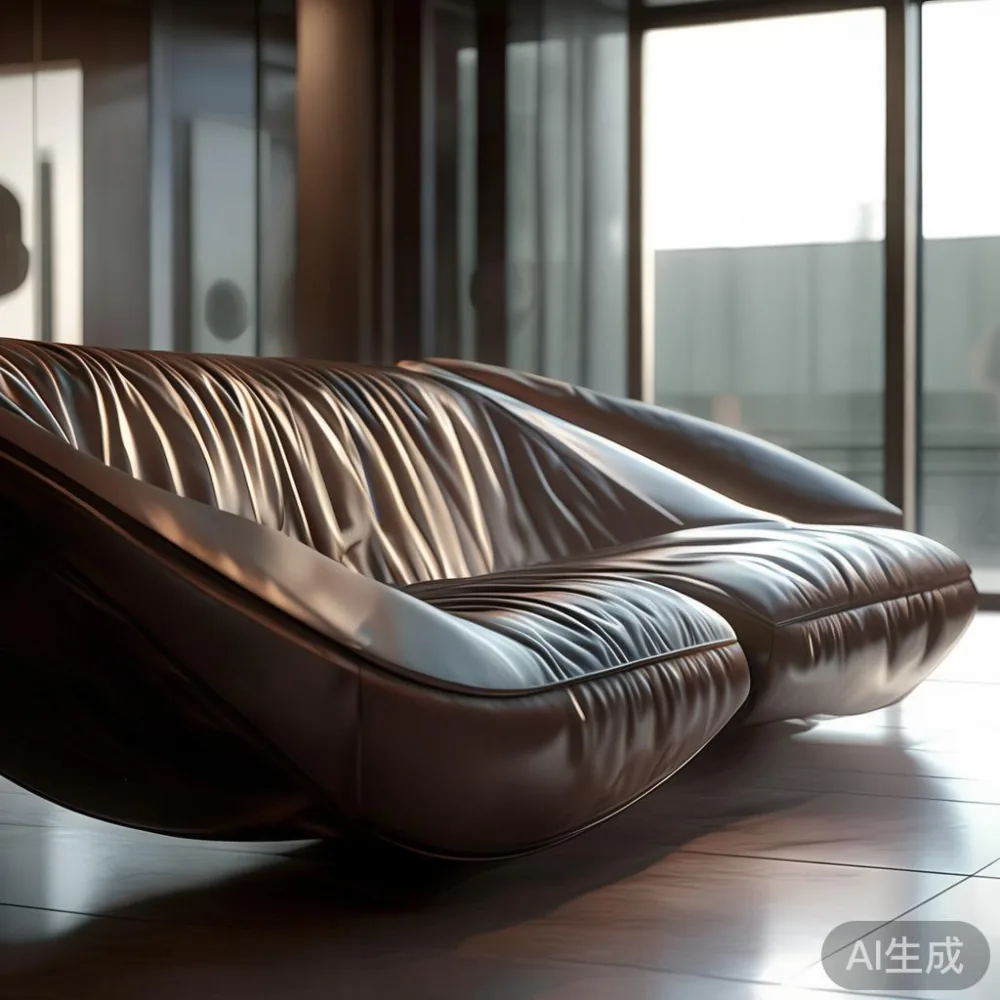 Gambar sofa mewah gaya postmoden dengan desain unik di ruang tamu modern