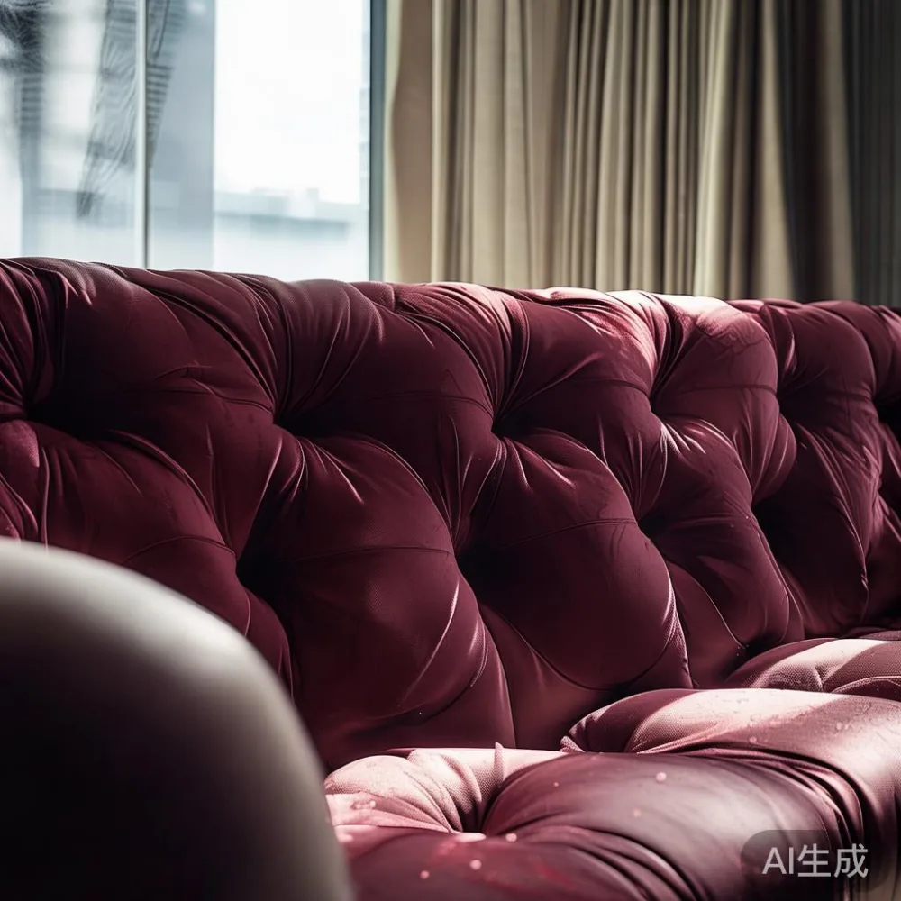 Gambar sofa mewah gaya Perancis di rumah kondominium di KL