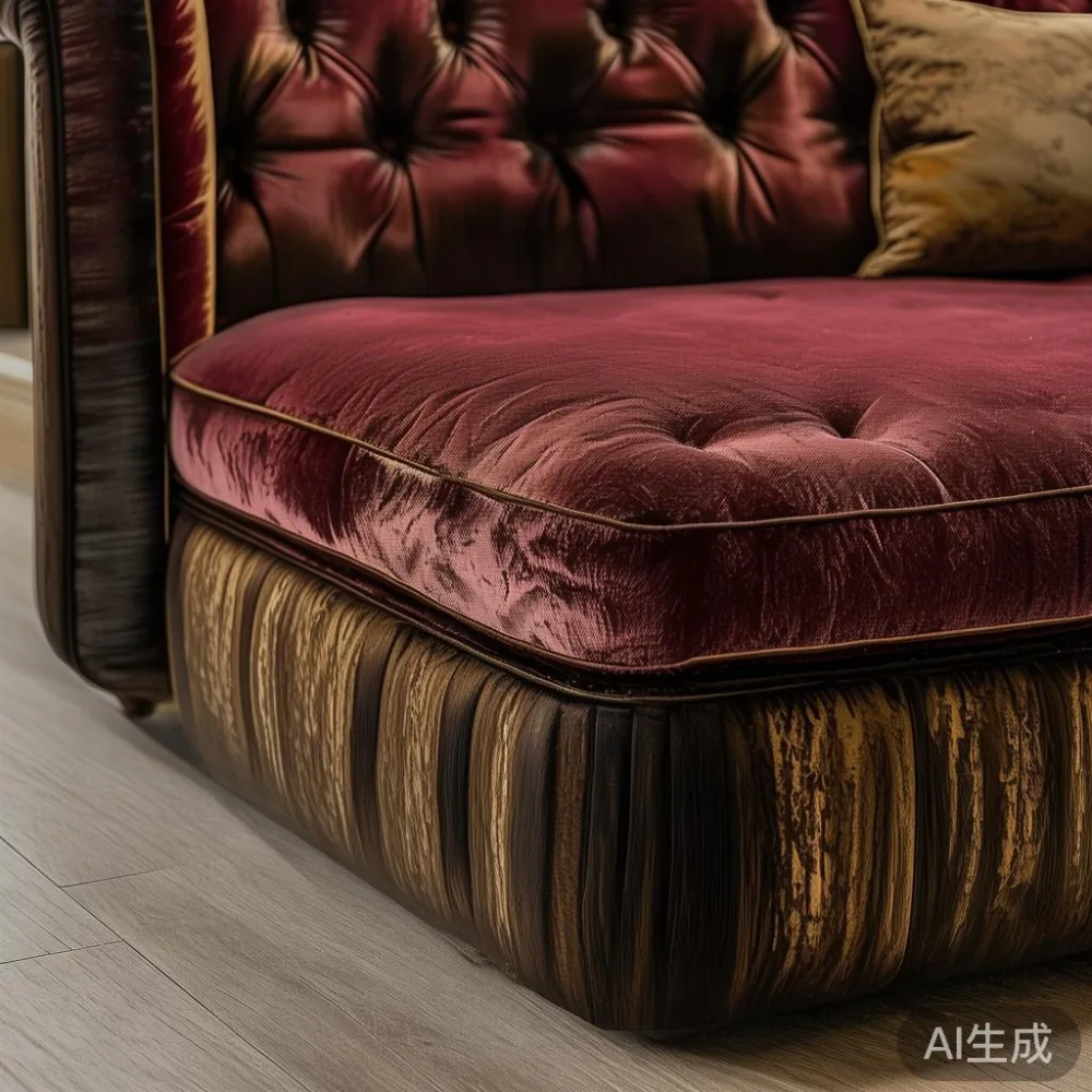 Gambar sofa mewah gaya Perancis di ruang tamu kondominium