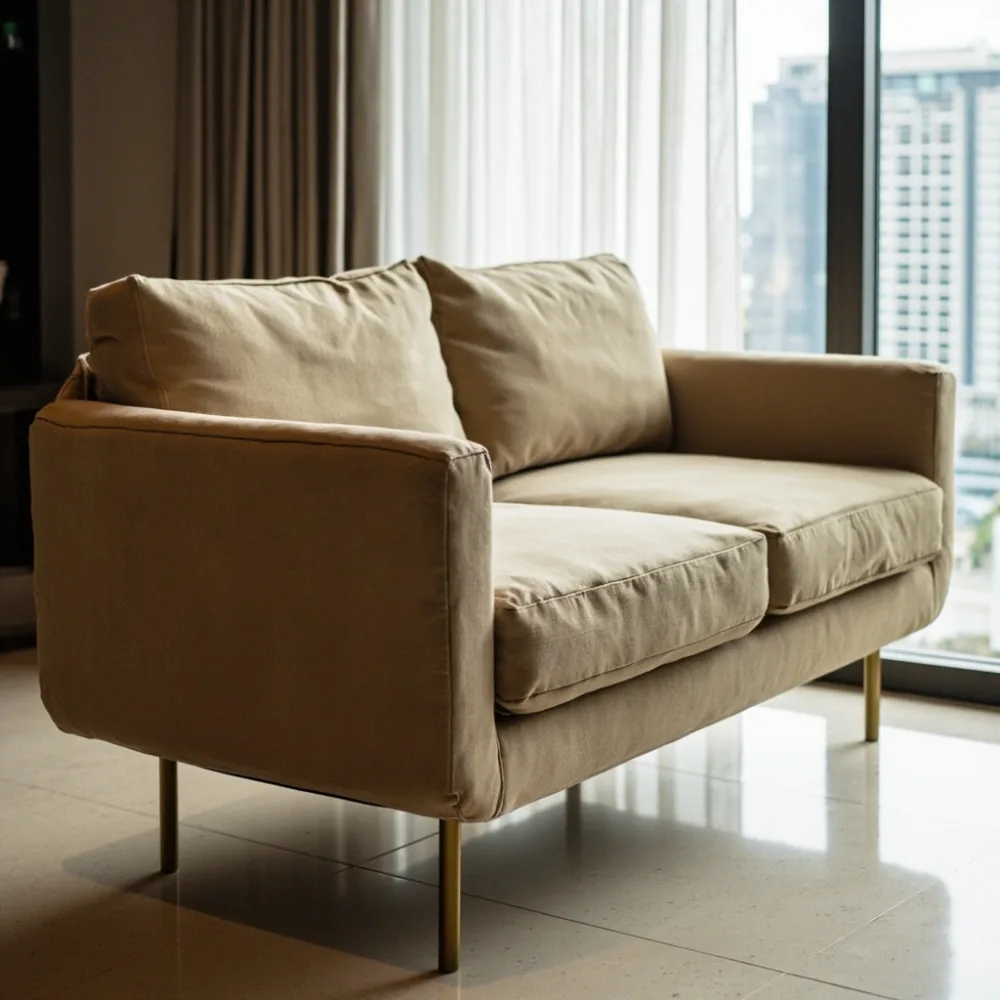 Sofa postmoden dua tempat duduk dalam studio Kuala Lumpur
