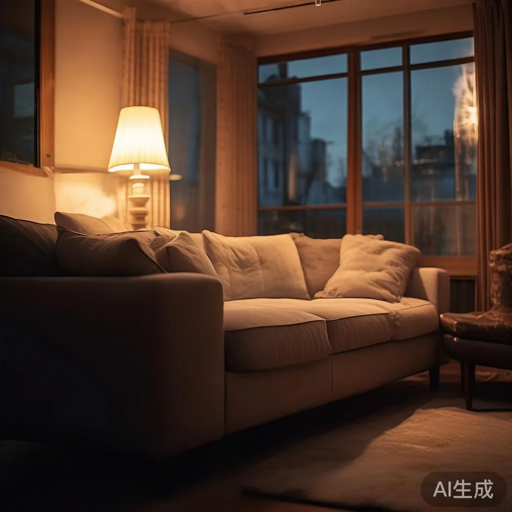 Panduan Membeli Sofa My Tanpa Duduk: 9 Perkara Penting Untuk Kondomini — room setting at dusk with warm lamp light, film