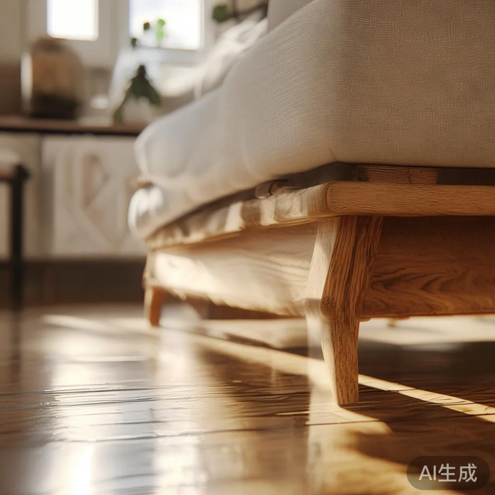 Apa Yang Sebenarnya Mempengaruhi Harga Perabot Kayu Pepejal Di Malaysi — detail of the base and leg construction on a bed