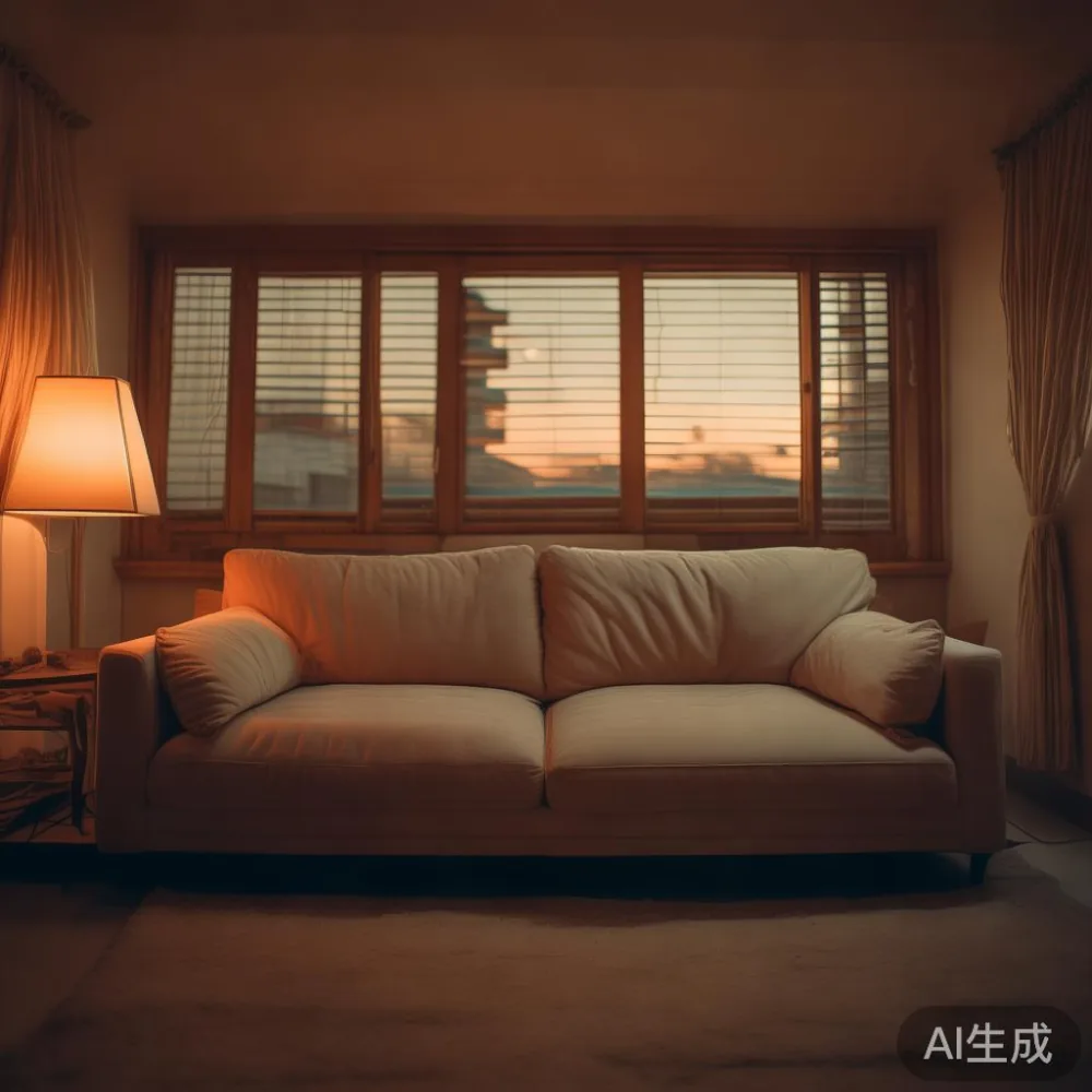 Cara Padankan Perabot dengan Dalaman Minimalis Hangat untuk Kondominiu — room setting at dusk with warm lamp light, film 