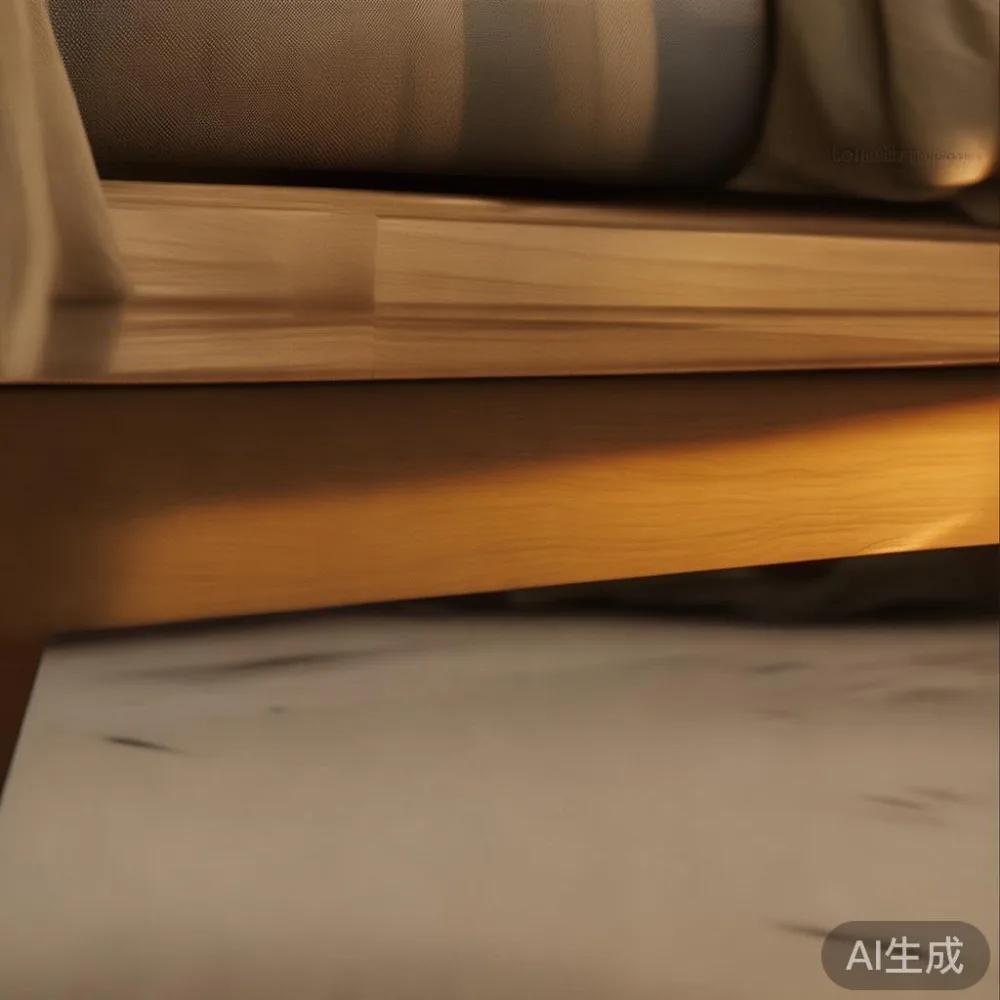 Apa Yang Sebenarnya Menjejaskan Harga Sofa Kayu Pepejal? — detail of the base and leg construction on a bed