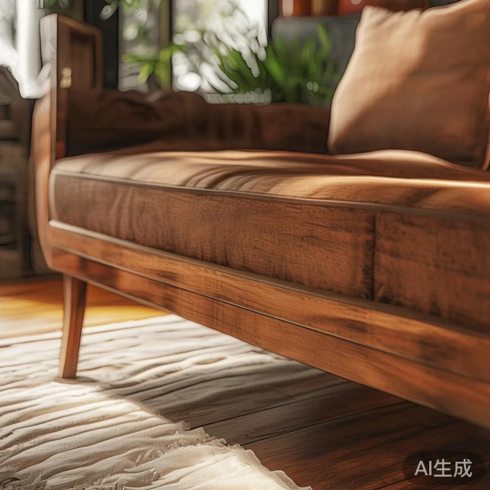 Bagaimana Kelembapan Tropika Asia Tenggara Mempengaruhi Sofa Kayu Pepe — detail of the base and leg construction on a bed