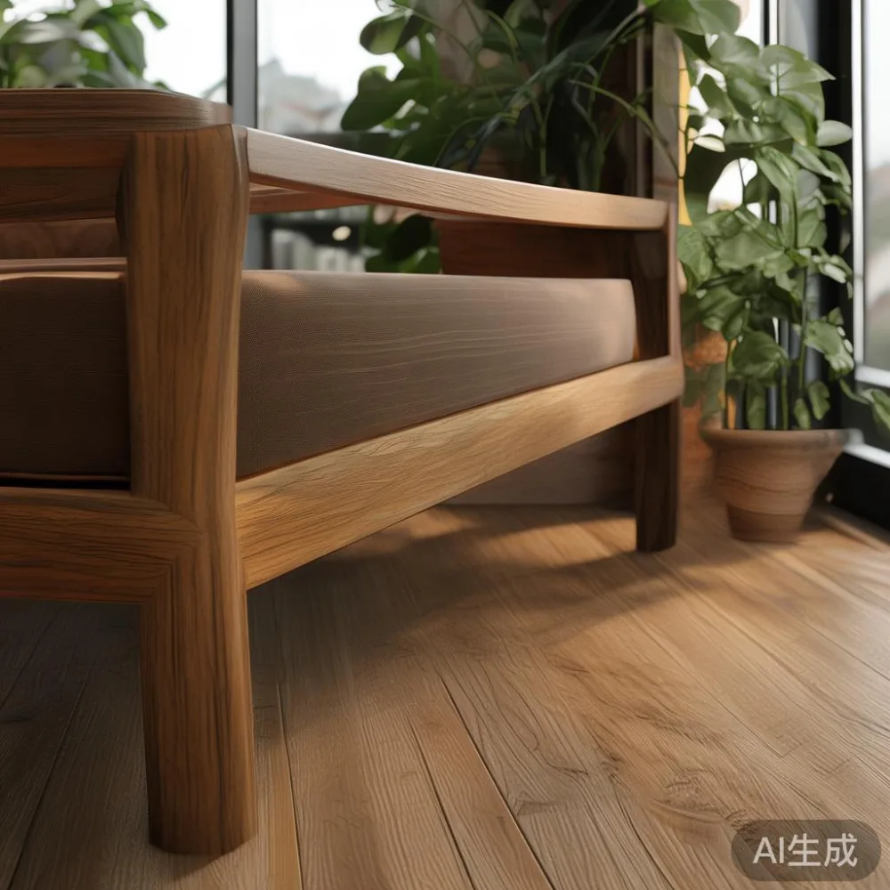 Cara Memadankan Perabot Kayu Pepejal dengan Gaya Hangat Minimalis di K — corner of a small condo apartment with wooden fl