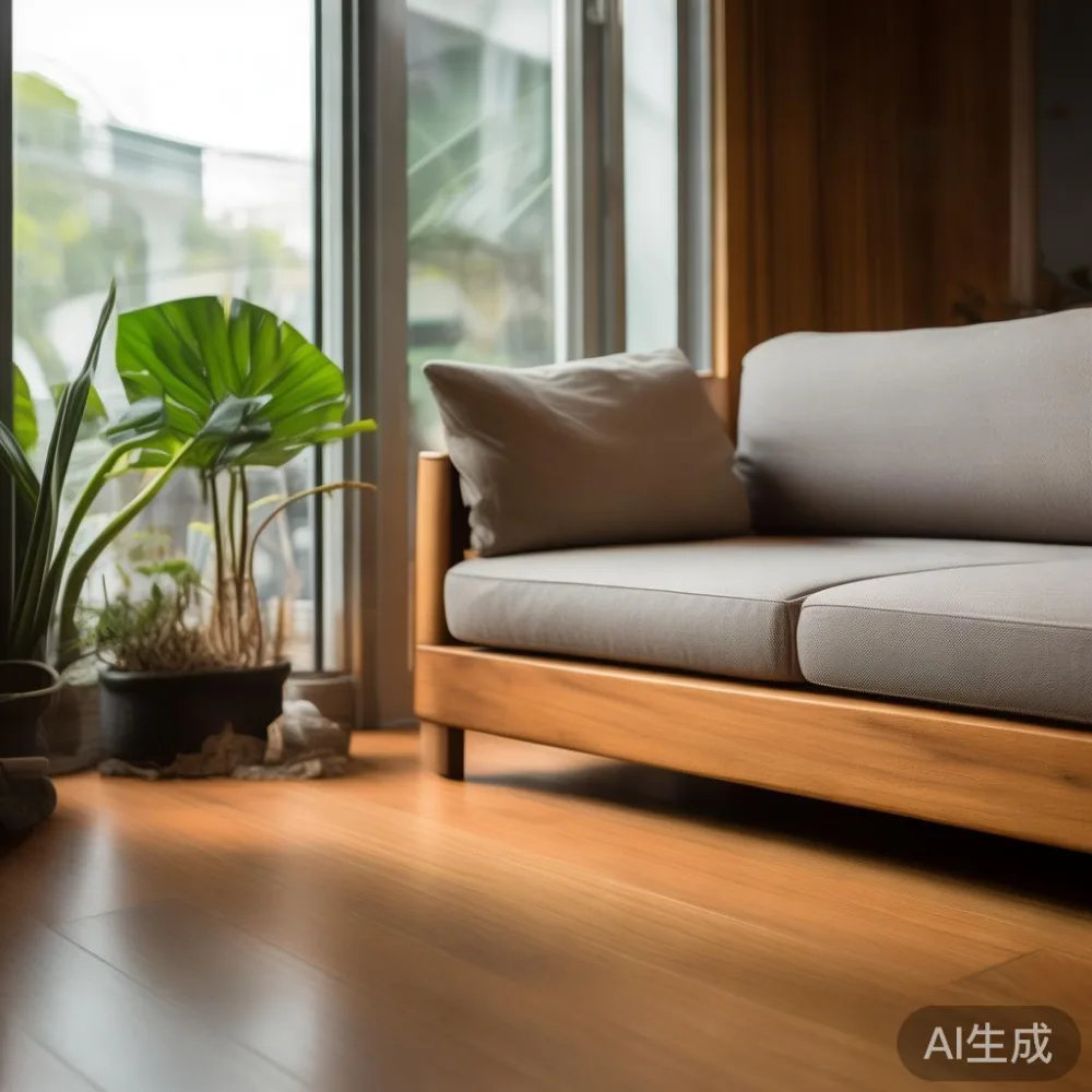 Cara Memadankan Perabot Kayu Pepejal MIDHILL dengan Minimalis Hangat d — corner of a small condo apartment with wooden fl