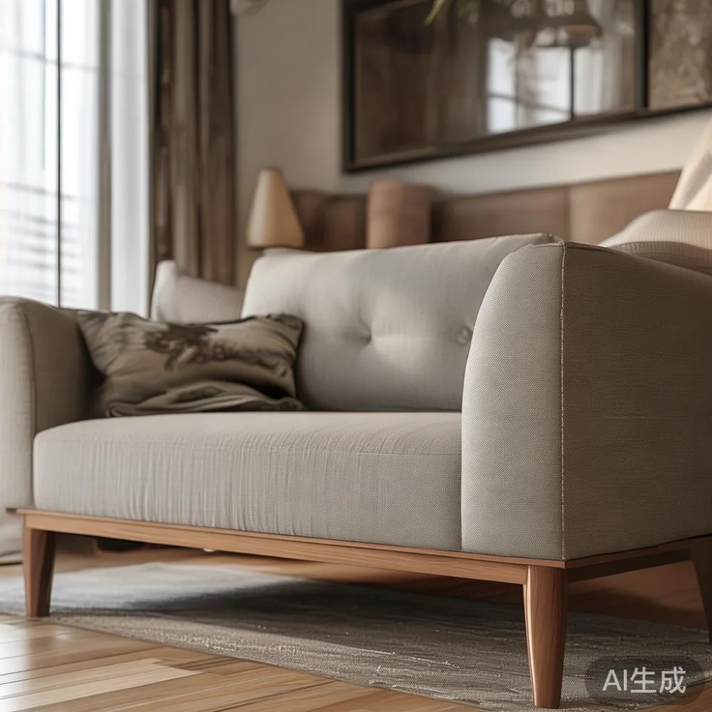 Cara Memadankan Perabot Kayu Pepejal MIDHILL dengan Minimalis Hangat d — detail of the base and leg construction on a bed