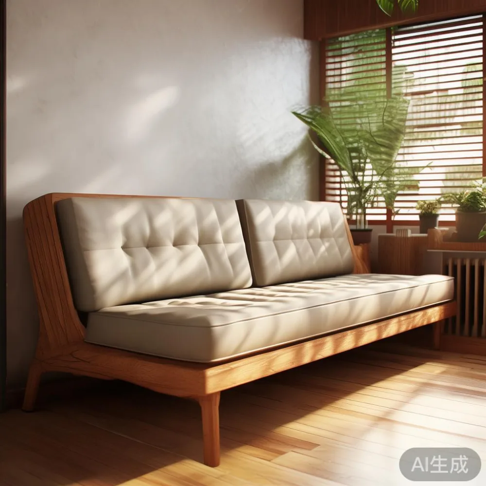 Panduan Memilih Saiz Sofa Kayu Pepejal untuk Ruang Tamu HDB di Singapu — corner of a small condo apartment with wooden fl