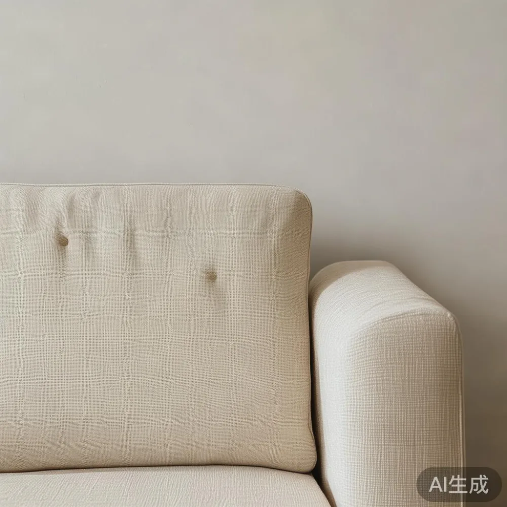 Penjagaan Permukaan Lakier untuk Sofa Kayu Pepejal di Iklim Tropika Ma — staged against a plain wall with a linen sofa ne