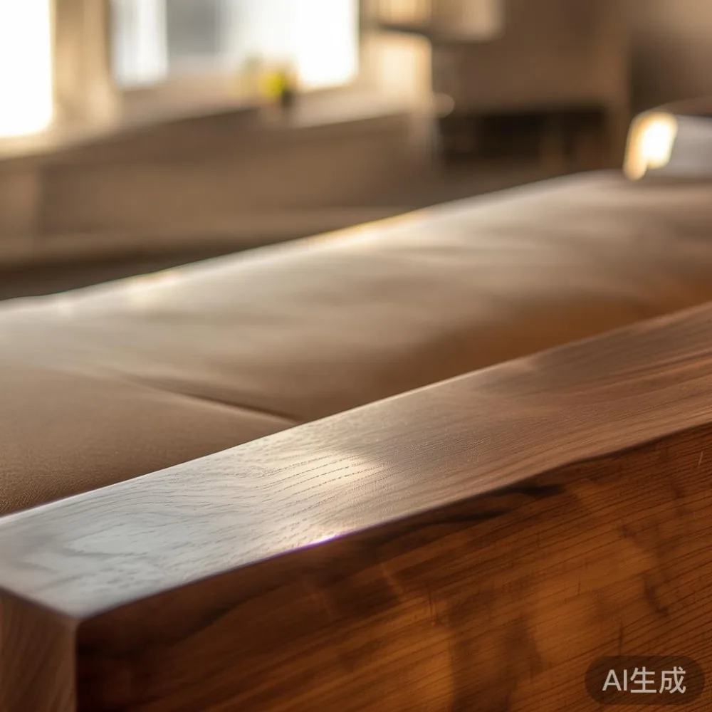 Cara Padankan Perabot Kayu Untuk Ruang Minimalis Yang Selesa — close-up of the grain and joinery detail, shallo