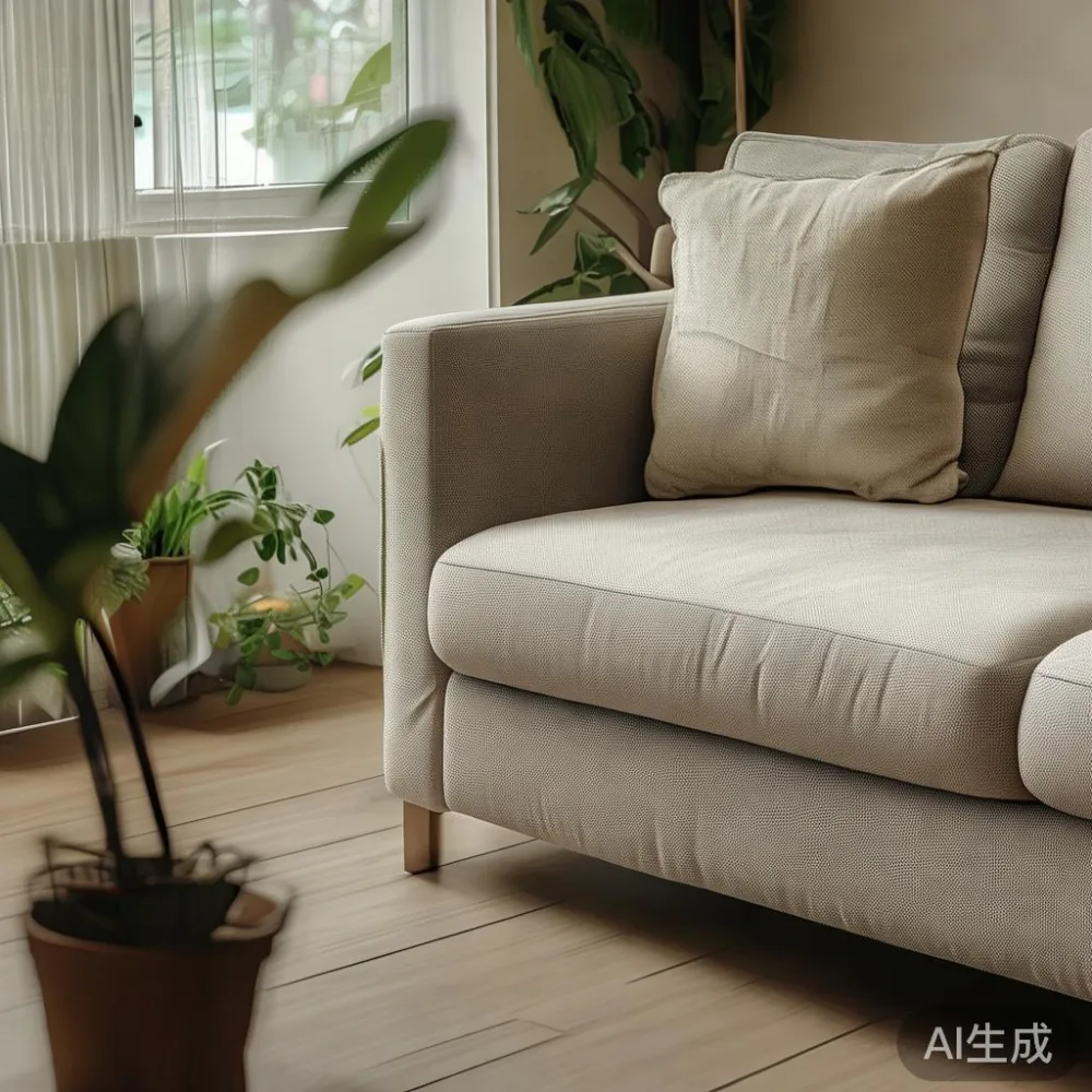 Panduan Memilih Saiz Sofa My untuk Ruang Tamu Kondominium HDB — corner of a small condo apartment with wooden fl