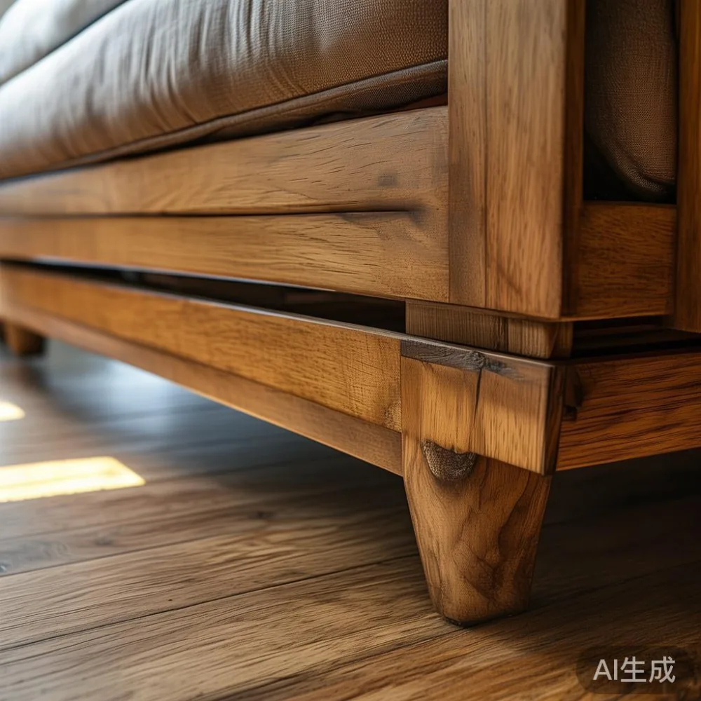Rahsia Penjagaan Sofa Kayu Pepejal Berpermukaan Lak di Iklim Lembap Ma — detail of the base and leg construction on a bed