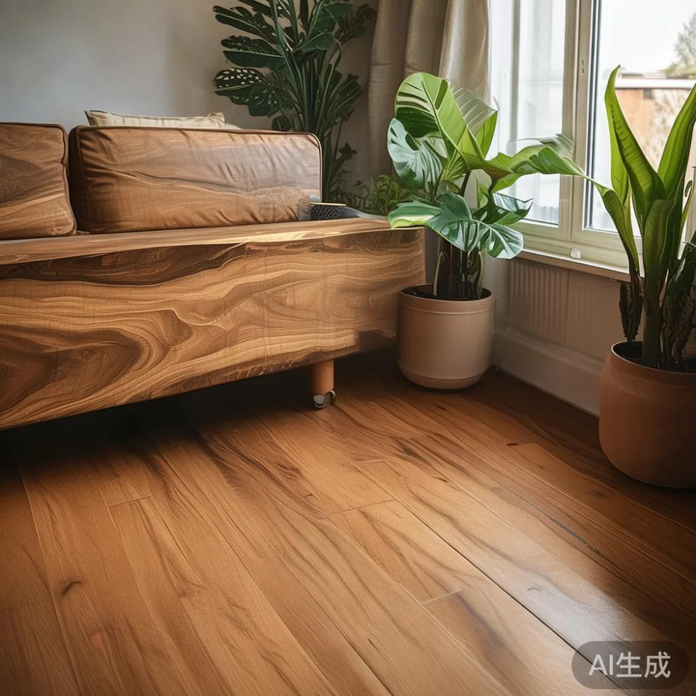Veneer Atau Kayu Pepejal? Kos Sebenar 5 Tahun Untuk Perabot Kondominiu — corner of a small condo apartment with wooden fl
